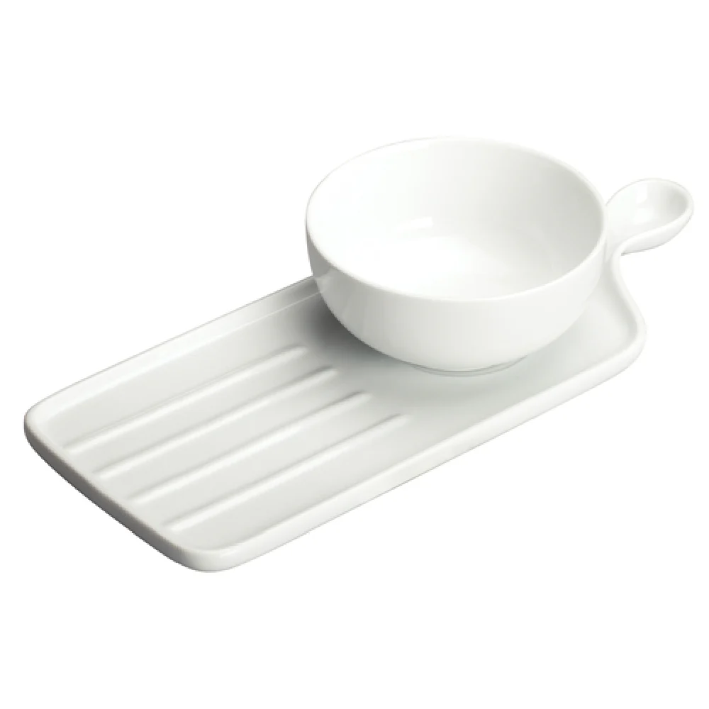 Winco WDP016-103 11-5/8 Inch Sandwich Plate and 9 Oz Round Soup Cup Porcelain