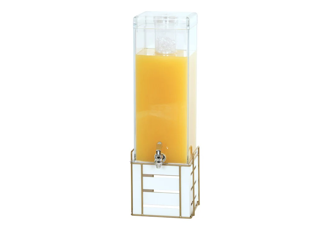 Cal Mil 22090-3-15 8-1/2 Inch Beverage Dispenser with Ice Chamber Acrylic Steel White Cal Mil 22090-3-15 8-1/2 Inch Beverage Dispenser with Ice Chamber Acrylic Steel White