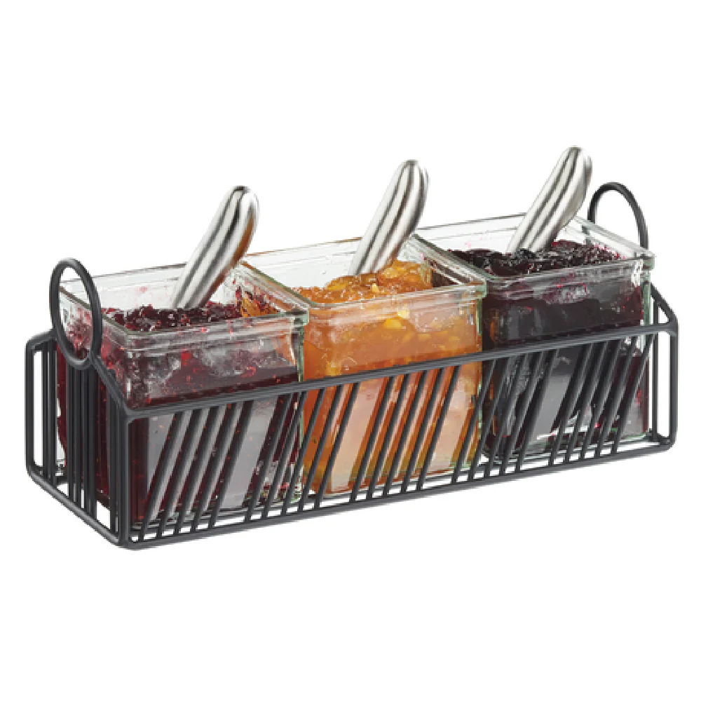 Cal Mil 4101-3-13 12-3/8 Inch Black Metal Portland Jar Display with Glass Jars Cal Mil 4101-3-13 12-3/8 Inch Black Metal Portland Jar Display with Glass Jars