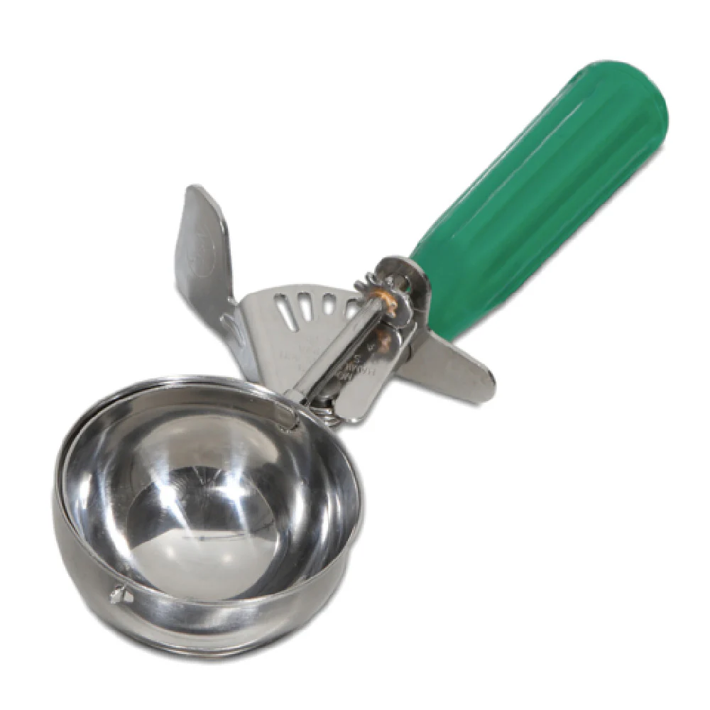 JB Prince U685 12 3 Oz Food Disher Manual Stainless Steel Green Handle JB Prince U685 12 3 Oz Food Disher Manual Stainless Steel Green Handle