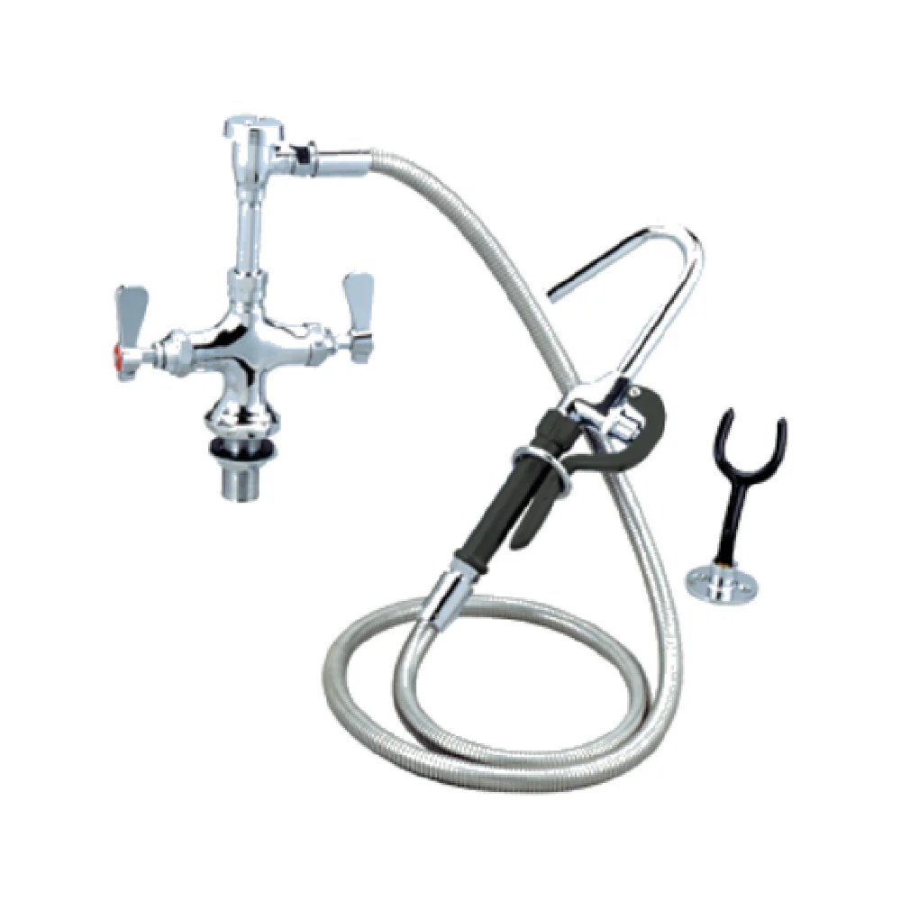 BK Resources BKF-DDMPF-G Pot Filler Faucet Single Hole Center with Stainless Steel Hose BK Resources BKF-DDMPF-G Pot Filler Faucet Single Hole Center with Stainless Steel Hose