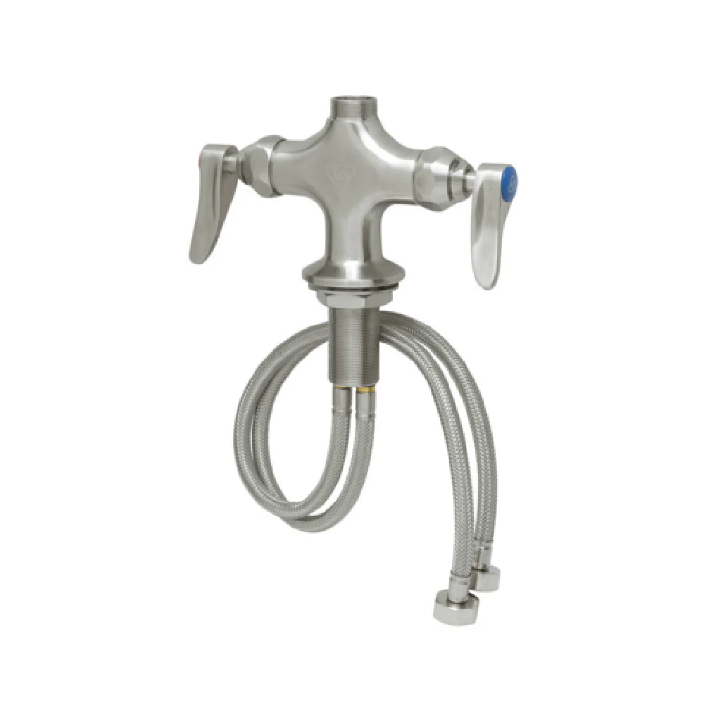 T&S Brass S-0200-LN 7.43 Inch Stainless Steel Single Hole Deck Mount Faucet with Swivel Outlet T&S Brass S-0200-LN 7.43 Inch Stainless Steel Single Hole Deck Mount Faucet with Swivel Outlet