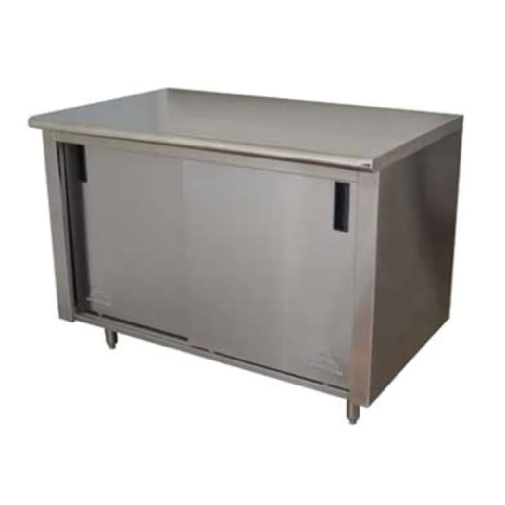 Advance Tabco CB-SS-246M 72 Inch Cabinet Base with Mid-shelf and Sliding Doors