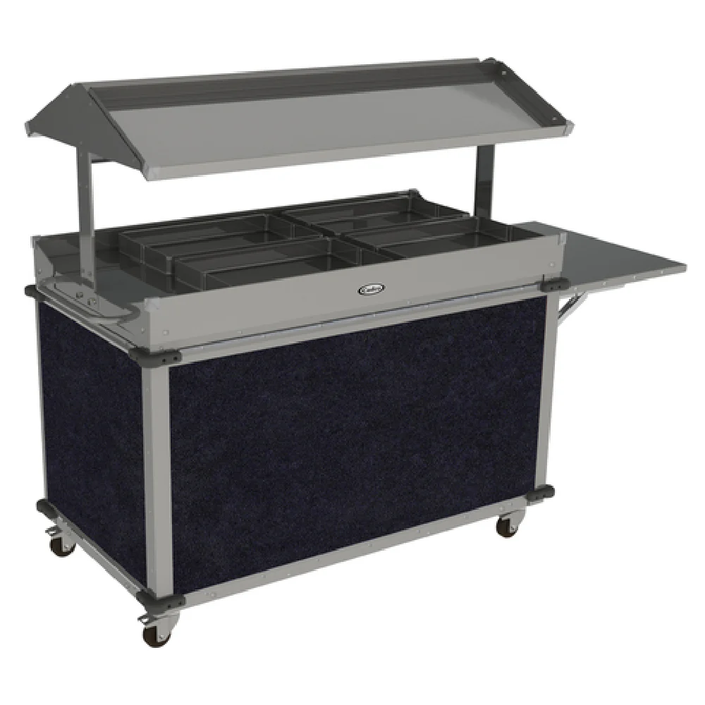 Cadco CBC-GG-B4-L4 85 Inch MobileServ Standard Merchandising Cart with Stainless Steel Top Cadco CBC-GG-B4-L4 85 Inch MobileServ Standard Merchandising Cart with Stainless Steel Top