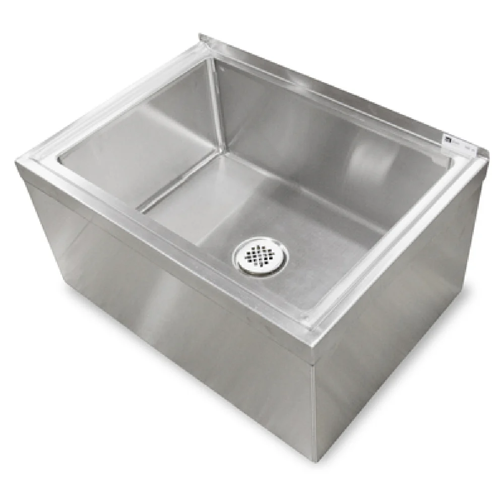 John Boos PBMS2820-6 32 Inch Mop Sink Floor Mounted with Marine Edge Stainless Steel