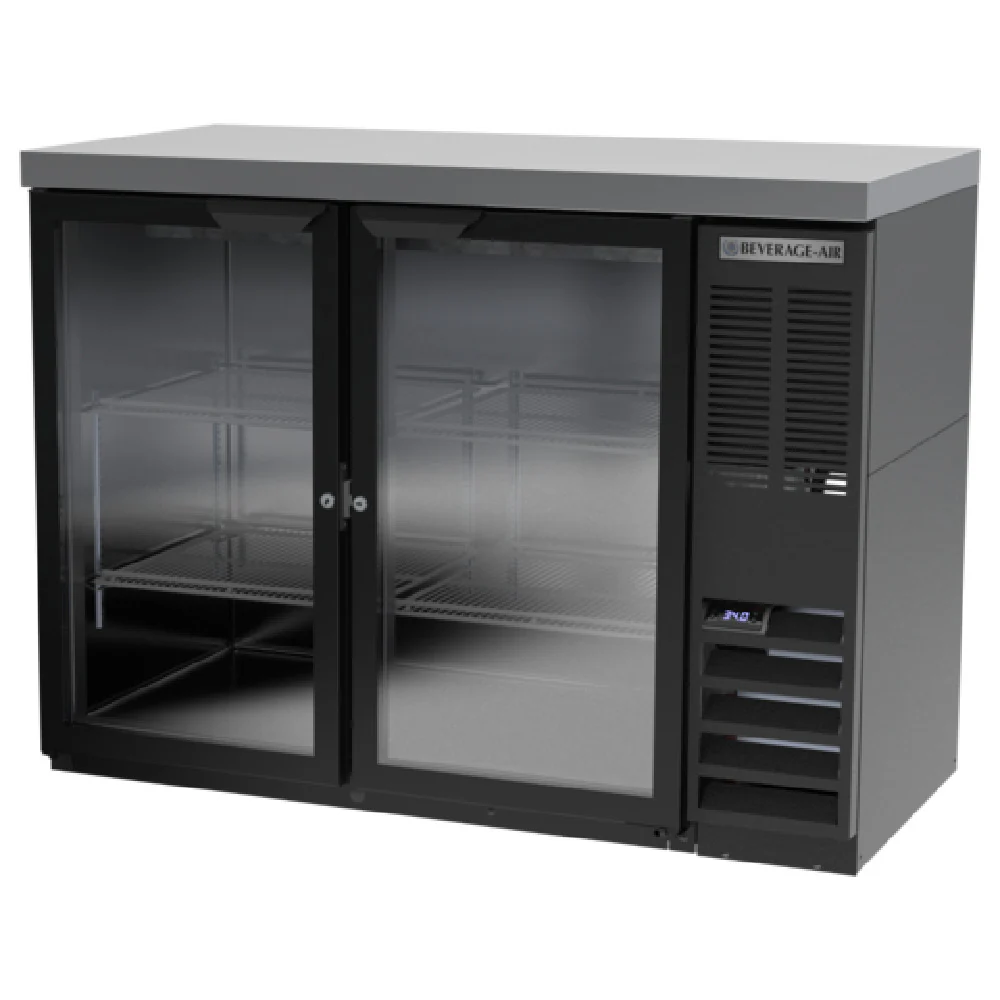 Beverage Air BB48HC-1-G-B-27 48 Inch Refrigerated Back Bar Cabinet 12.4 cu ft Black Finish Beverage Air BB48HC-1-G-B-27 48 Inch Refrigerated Back Bar Cabinet 12.4 cu ft Black Finish