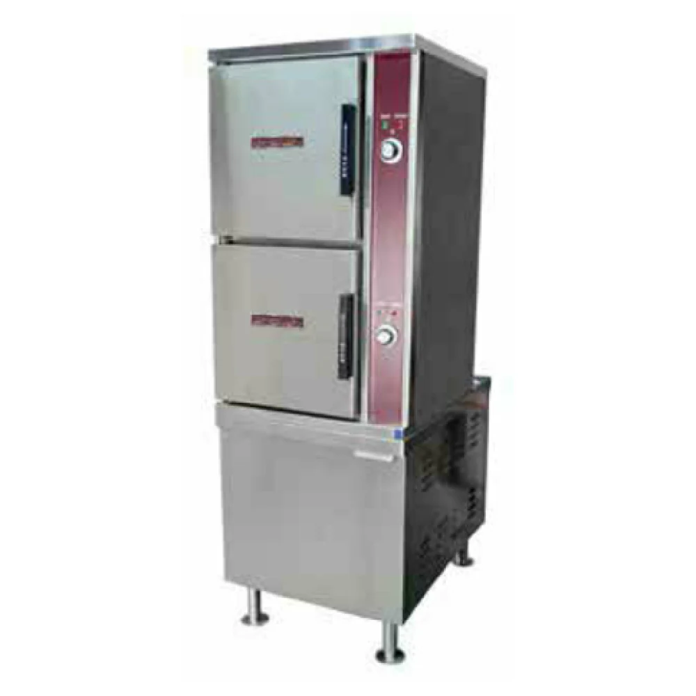 Crown Steam ECX-10-36_220/60/3 36 Inch Electric Convection Steamer with 2 Compartments
