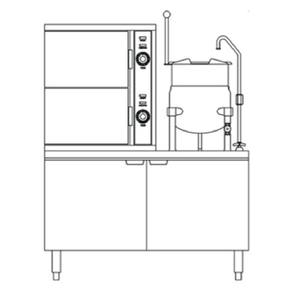 Crown Steam SCX-10-10_120/60/1 48 Inch Convection Steamer Kettle and Steam Coil 10 Gallon