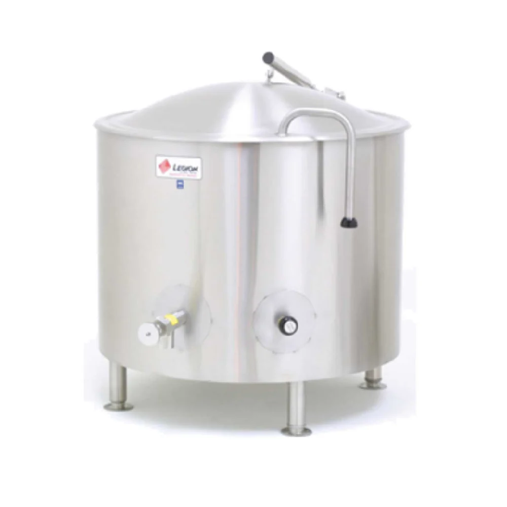 Legion LSI-80 80 Gallon Low-Rim Stationary Direct Steam Kettle 304 Stainless Steel with Actuator Assisted Cover Legion LSI-80 80 Gallon Low-Rim Stationary Direct Steam Kettle 304 Stainless Steel with Actuator Assisted Cover