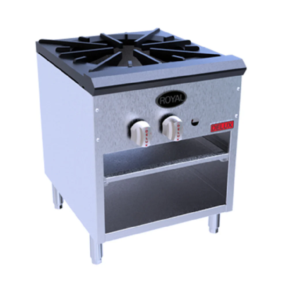 Royal Range Of California SSPR-110_LP Delux Series Stock Pot Range (1) Three Ring Burner (2 Center Rings Rated At 50000 BTU With Control Outer Ring Rated At 50000 BTU With Control)