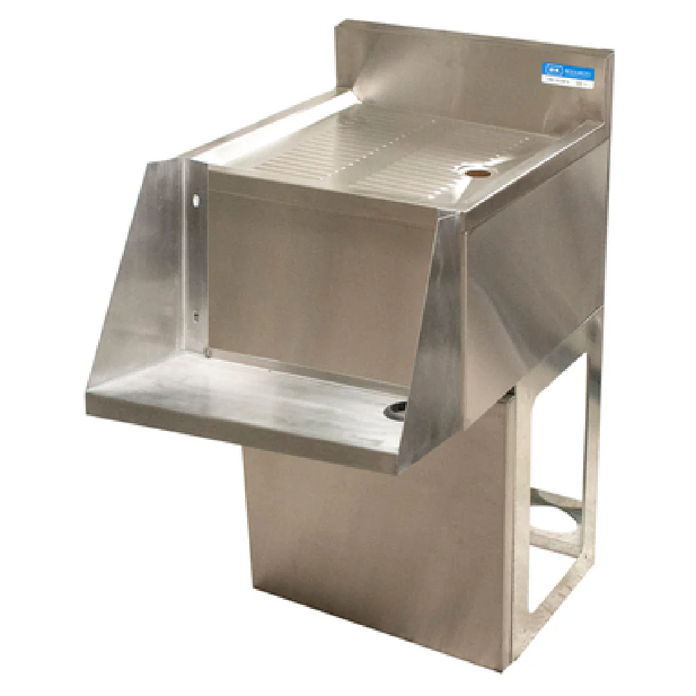 BK Resources UBB-21-BDMX12 12 Inch Drainboard Mixing Station with Blender Shelf Stainless Steel