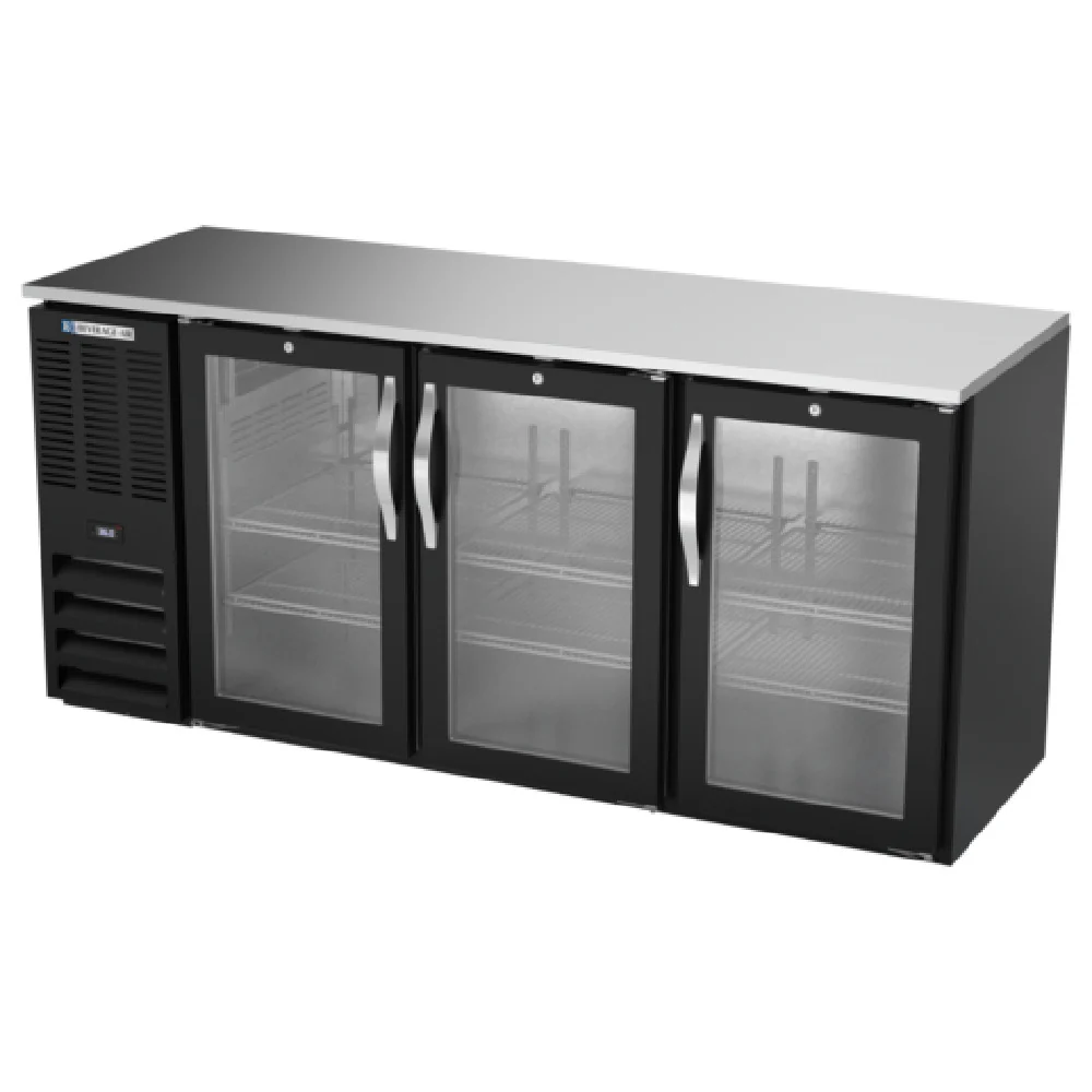 Beverage Air BBN72HC-G-B Refrigerated Back Bar Storage Cabinet Three-section 72