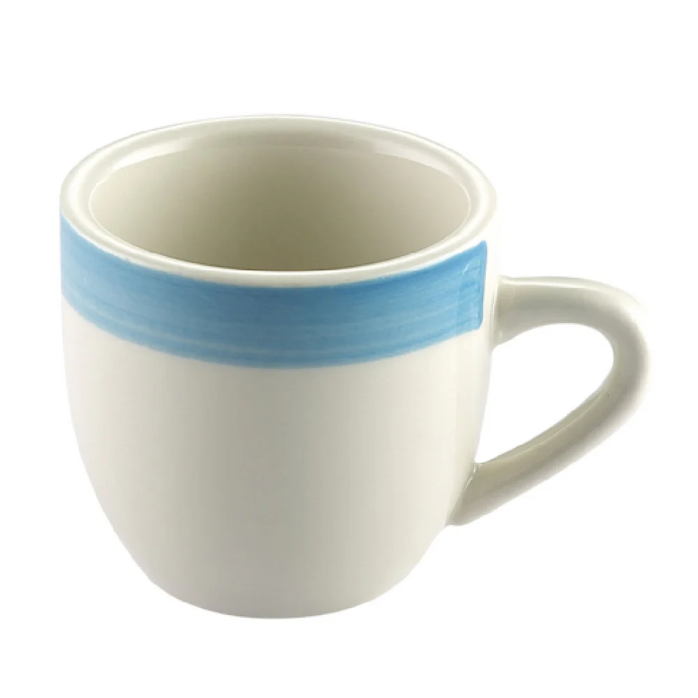 CAC China R-35-BLU 3-1/2 Oz Rainbow AD Cup Dishwasher Oven Microwave Safe Ceramic