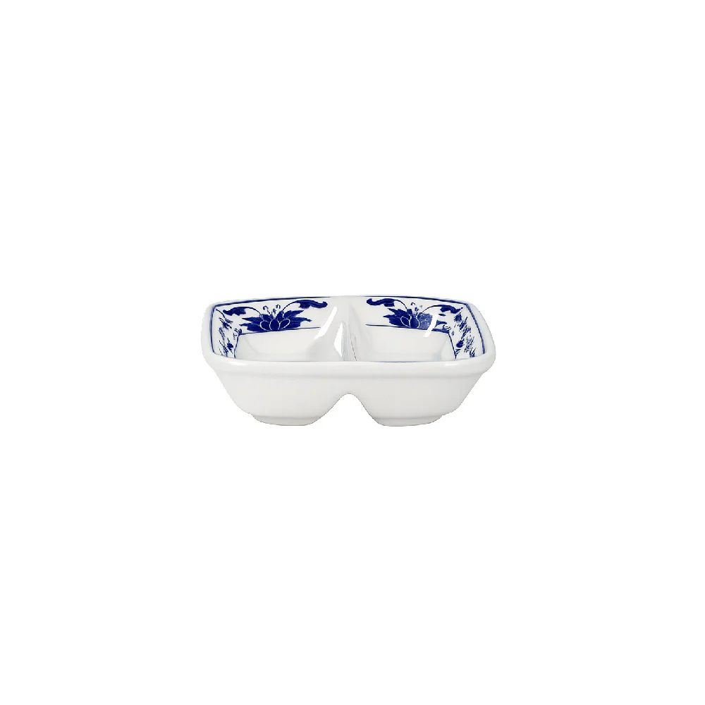 Cameo China 255-013 Blue Lotus Divided Dish 2-compartment 3 Cameo China 255-013 Blue Lotus Divided Dish 2-compartment 3