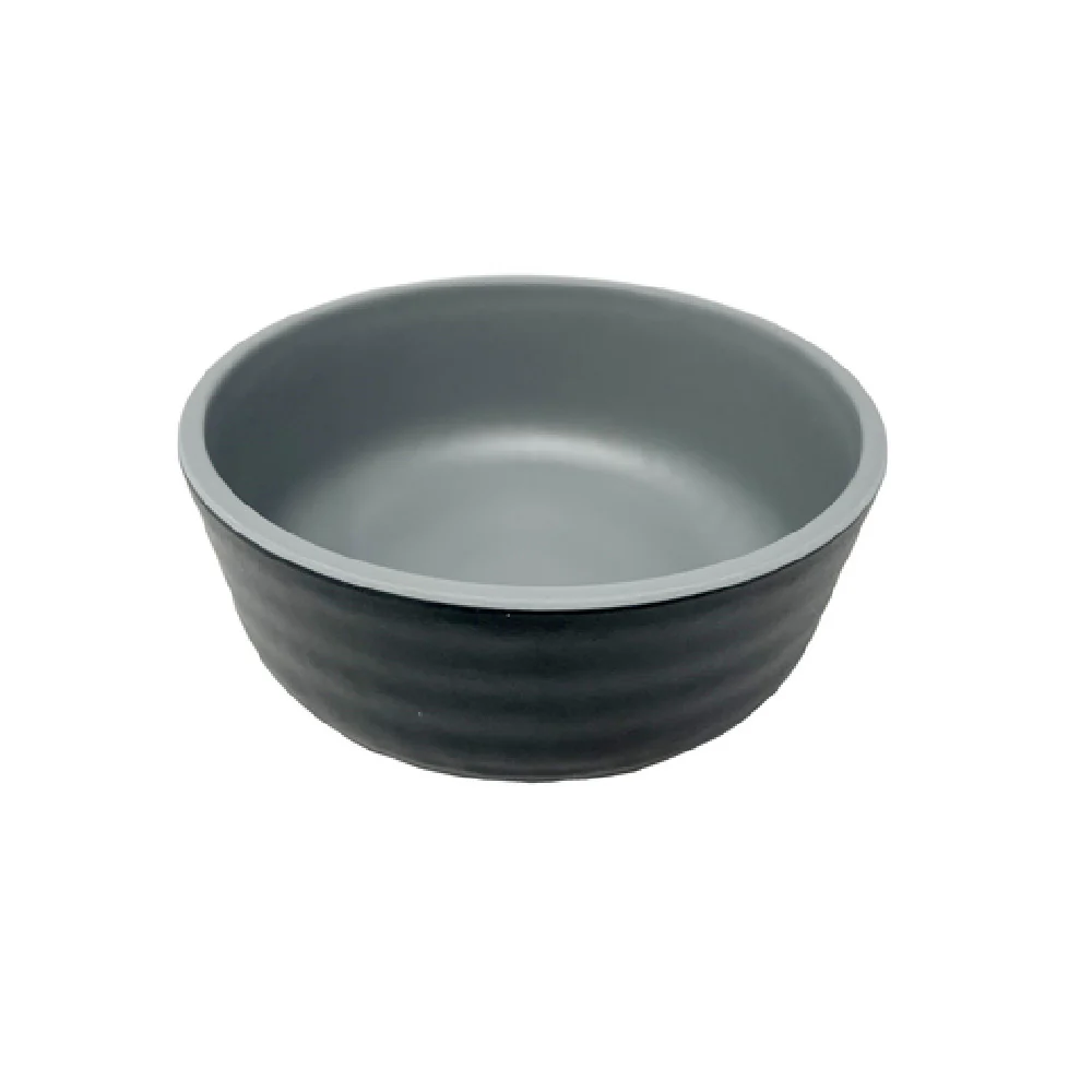 GET Enterprises RB-15-GRM/BKM 5.5 Inch Roca Bowl 15 Oz Melamine Gray Black GET Enterprises RB-15-GRM/BKM 5.5 Inch Roca Bowl 15 Oz Melamine Gray Black