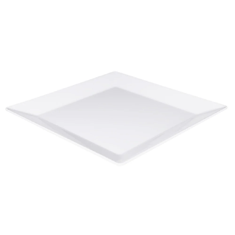 GET Enterprises Q2-V145-W 14 Inch Square Serving Platter Melamine Break Resistant