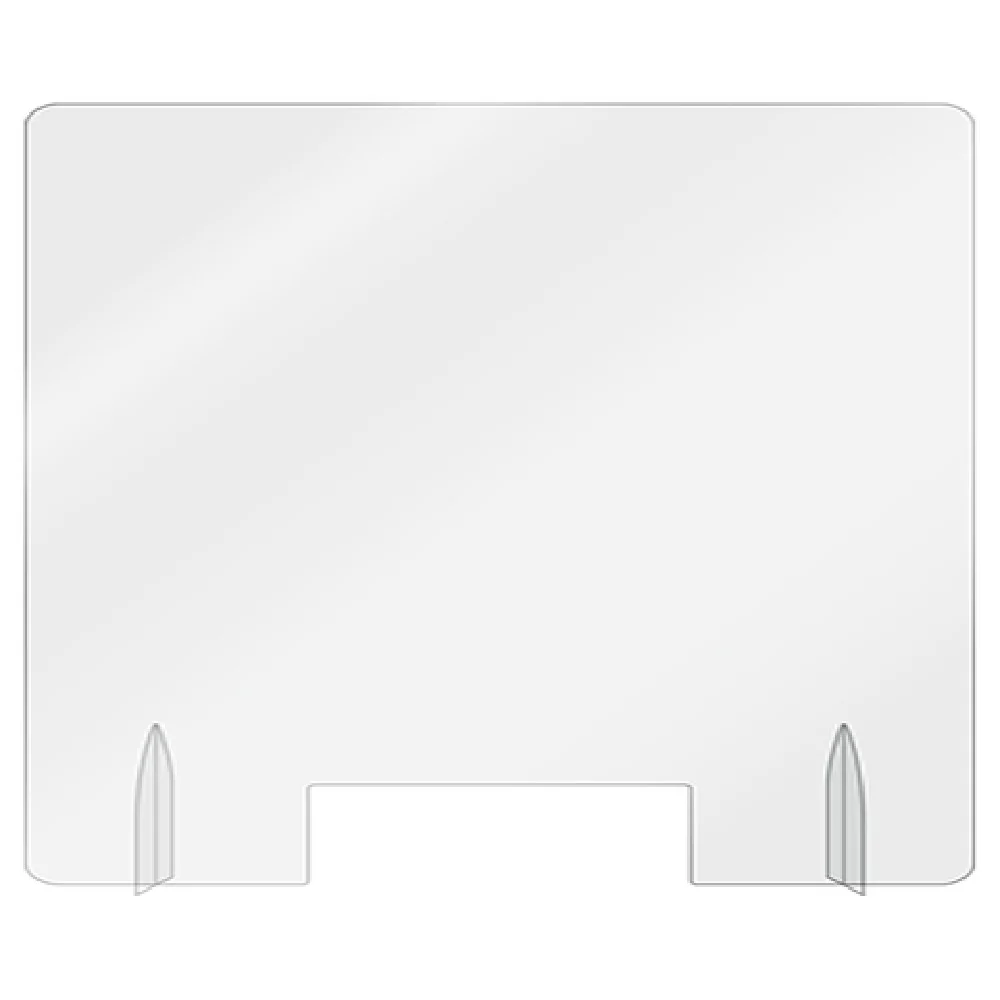 Aarco FPS3036-3 36 Inch Freestanding Protection Shield with Pass-thru Acrylic Clear