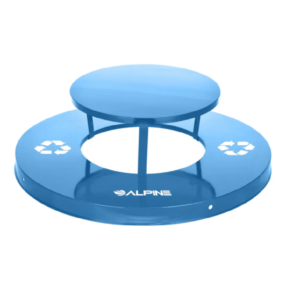 Alpine Industries ALP479-38-A-BLU 24 Inch Blue Lid for Outdoor Metal Trash Receptacle