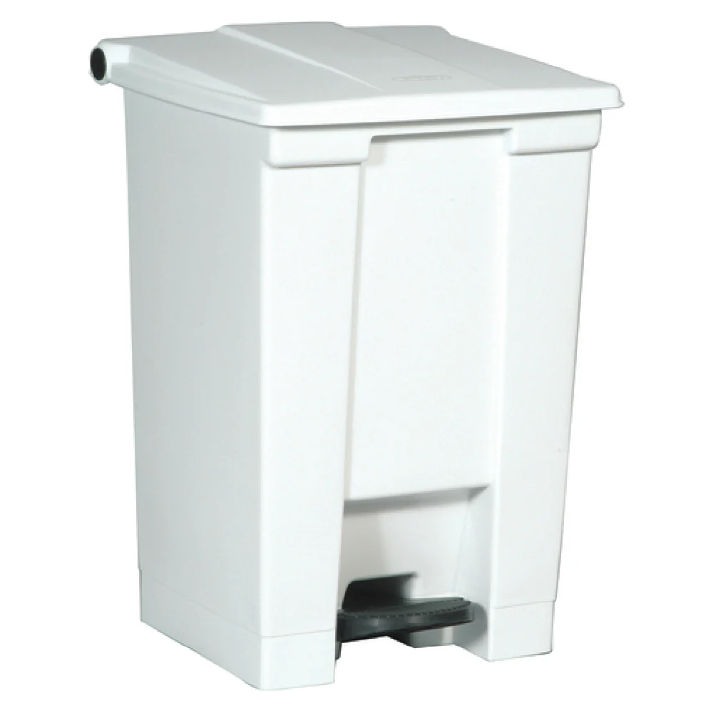Rubbermaid FG614400WHT 12 Gallon Indoor Trash Receptacle with Hands-Free Lid White Plastic