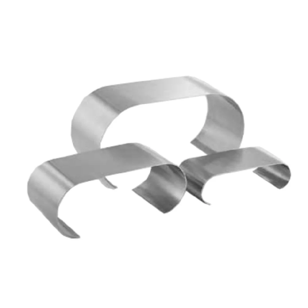 American Metalcraft CRS3 4 Inch Riser Set of 3 Curl Design Stainless Steel