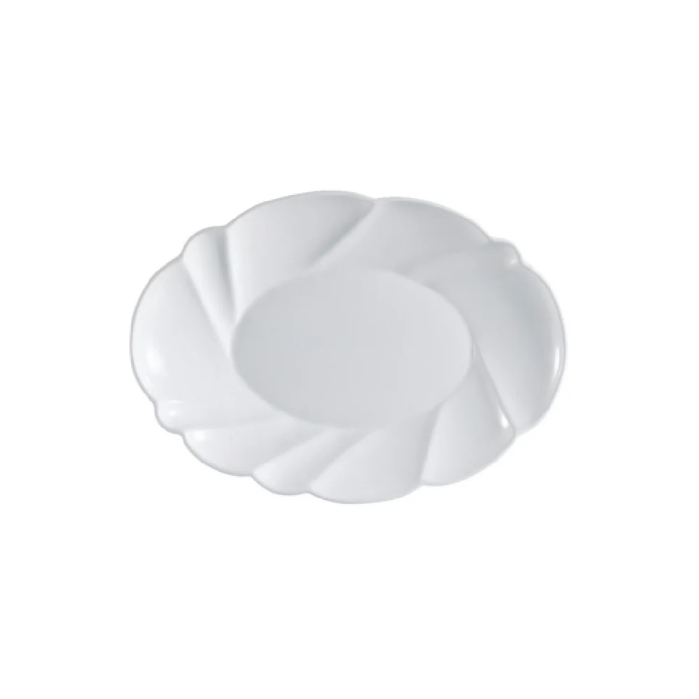 CAC China MX-SC20 20 Inch Oval Platter Catering Collection Porcelain Scallop Edge