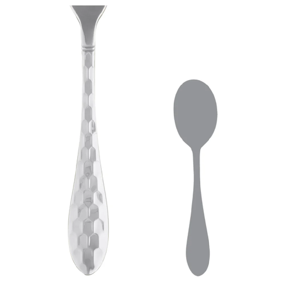 Steelite 5714SX003 7-1/8 Inch Dessert Spoon Honeycomb Hammered Finish Stainless Steel