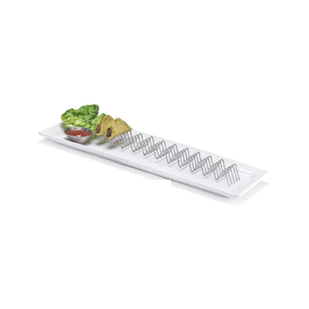 GET Enterprises 4-81828 15 Inch Stainless Steel Taco Holder Holds 11 to 12 Tacos