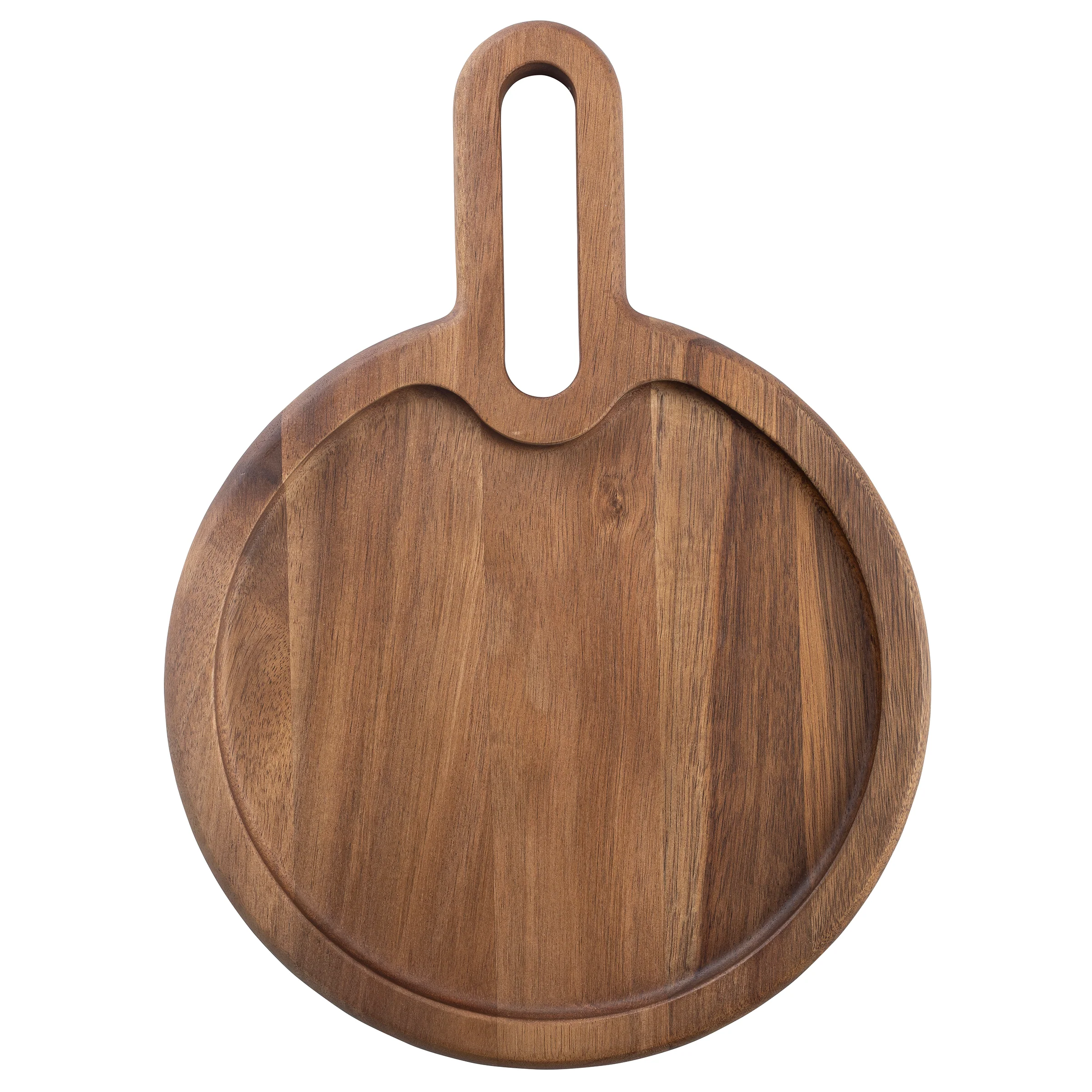 Tablecraft 11525 10 Inch Acacia Snack Tray With Handle Wood Naturals