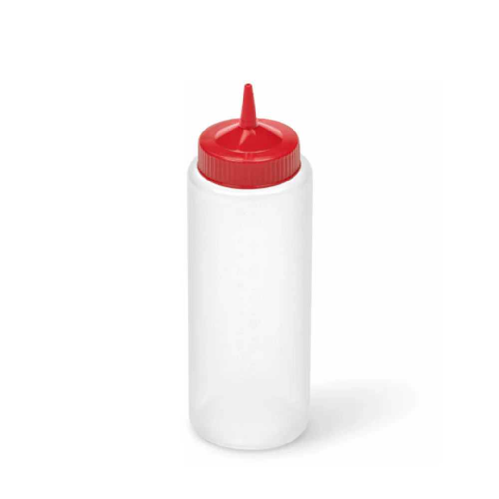 Vollrath 4932-1302 32 Oz Squeeze Bottle Clear Polyethylene Red Cap