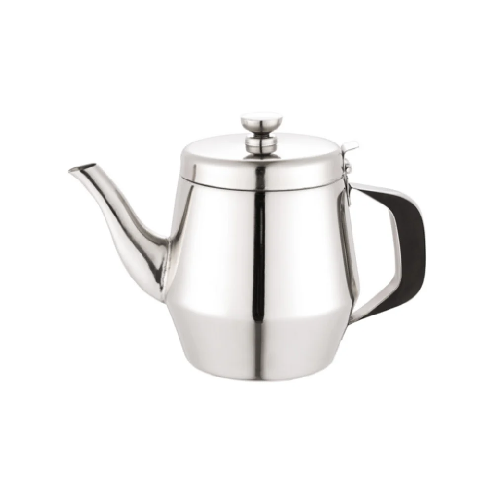 CAC China BVTP-20 20 Oz Gooseneck Teapot with Hinged Lid Stainless Steel Mirror Finish