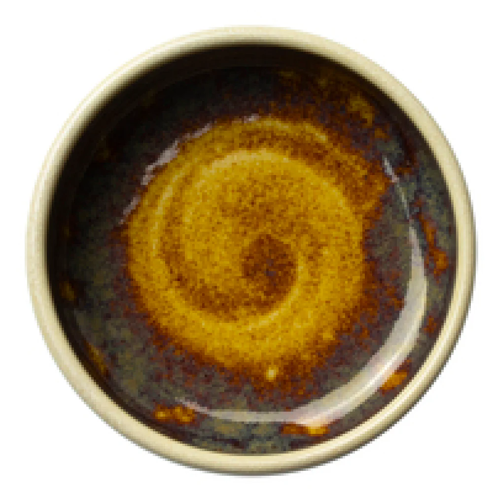 Steelite 17840471 2.0 Oz Stacking Tray Ceramic Aurora Vesuvius Amber