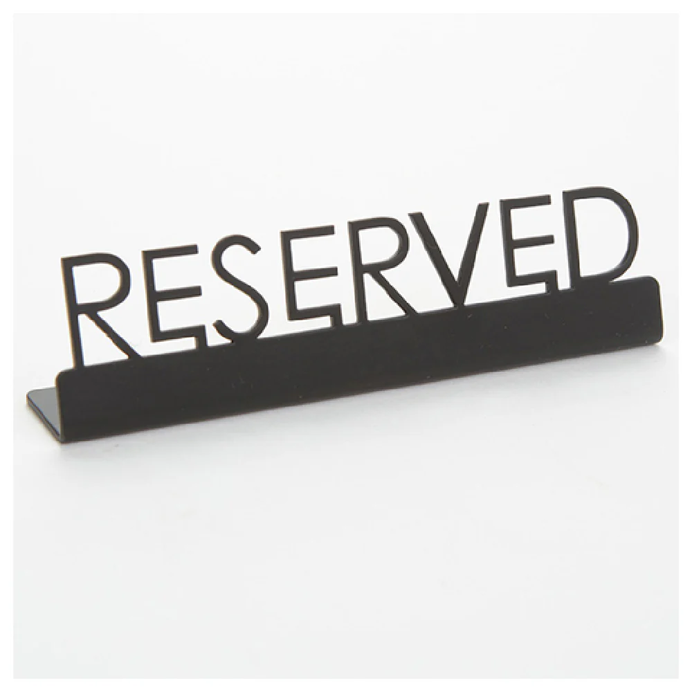 American Metalcraft SBR5 5 Inch Tabletop Sign Reserved Stainless Steel Black