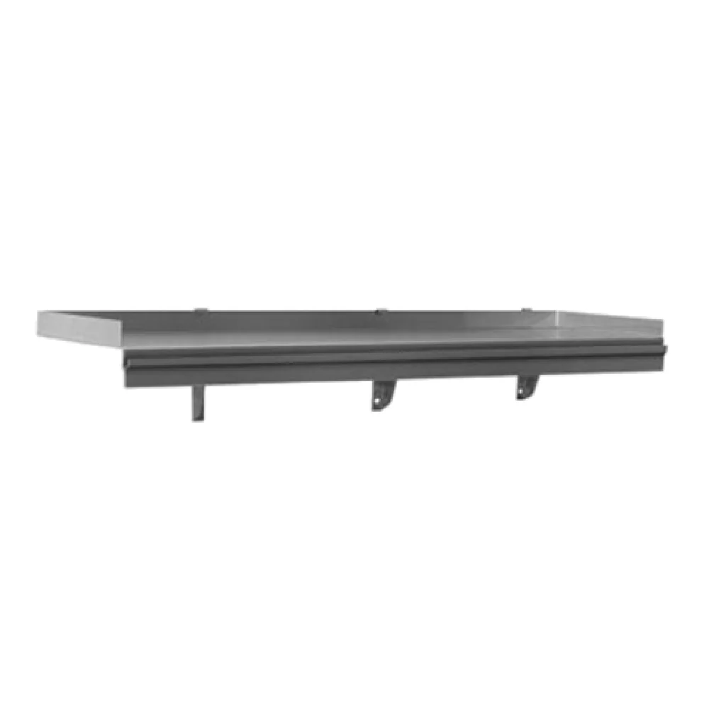 Eagle SWS1272-16/4-X 72 Inch Wall Mounted Shelf with Rolled Front Edge Stainless Steel
