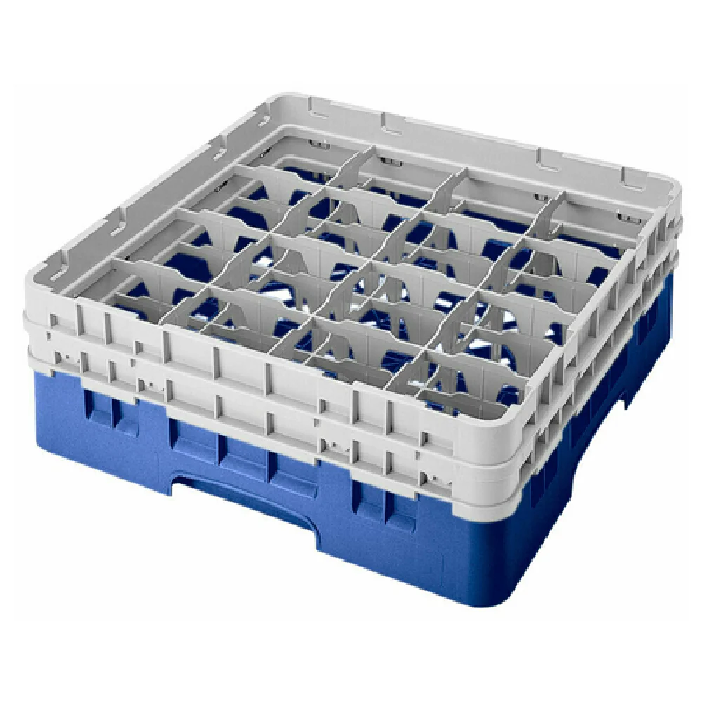 Cambro 16S434168 Full Size Camrack Dishwasher Rack with 16 Sections Blue