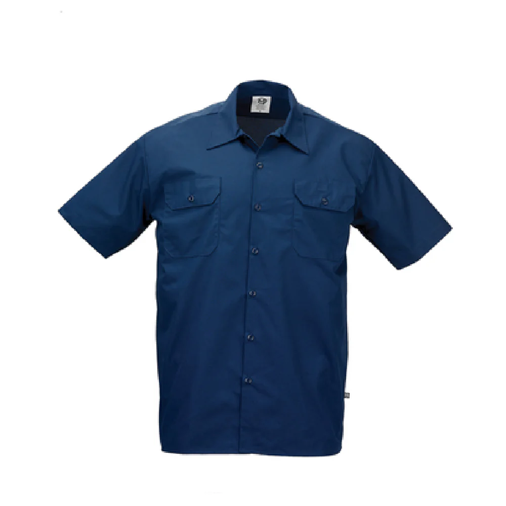 Mercer Culinary M60250NBL Large Unisex Cook's Shirt Poly/Cotton Navy Blue Mercer Culinary M60250NBL Large Unisex Cook's Shirt Poly/Cotton Navy Blue