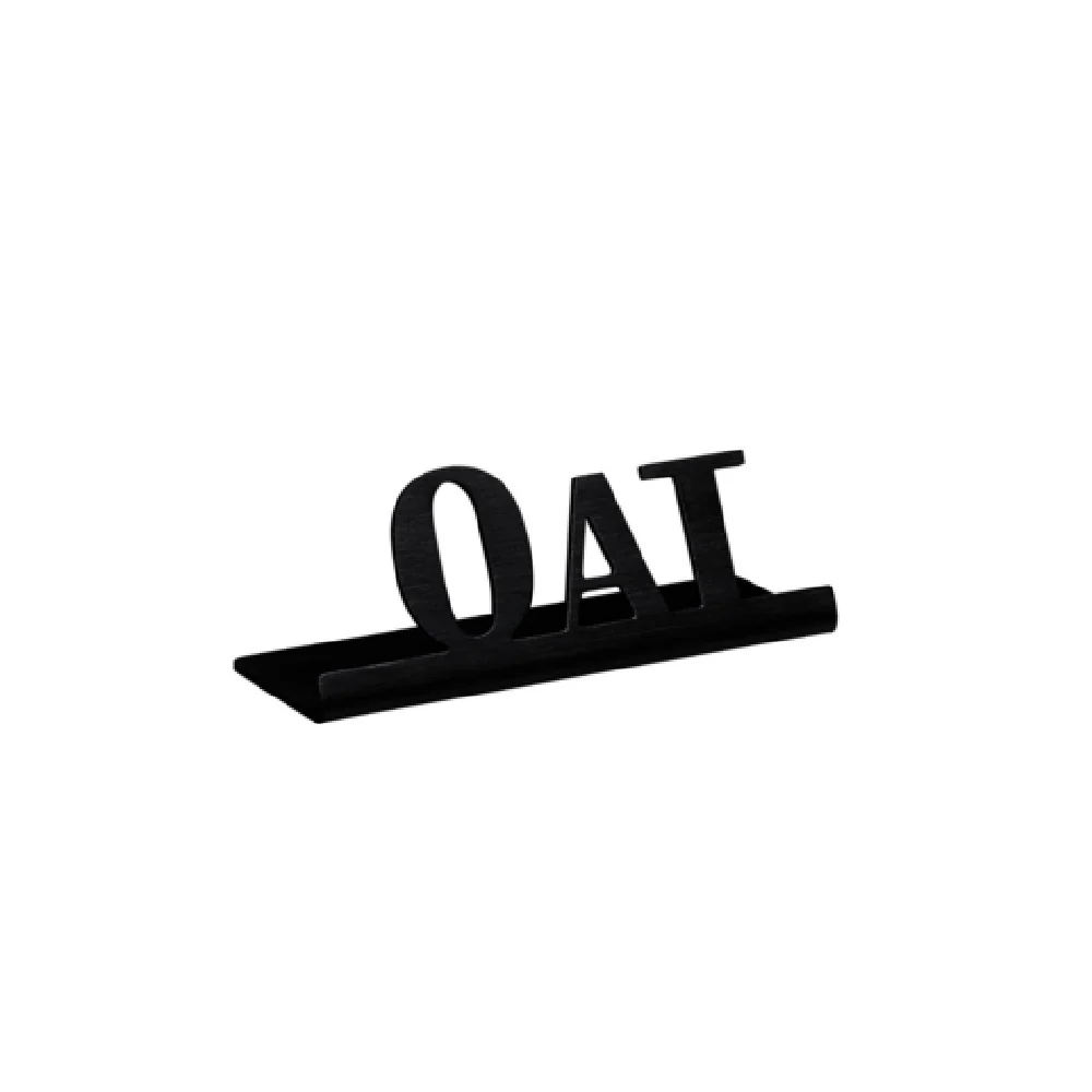 Service Ideas 1C-ST-OAT-SIGN-BX 2-3/4 Inch Table Sign Oat Laser-cut Stainless Steel Black Onyx Service Ideas 1C-ST-OAT-SIGN-BX 2-3/4 Inch Table Sign Oat Laser-cut Stainless Steel Black Onyx