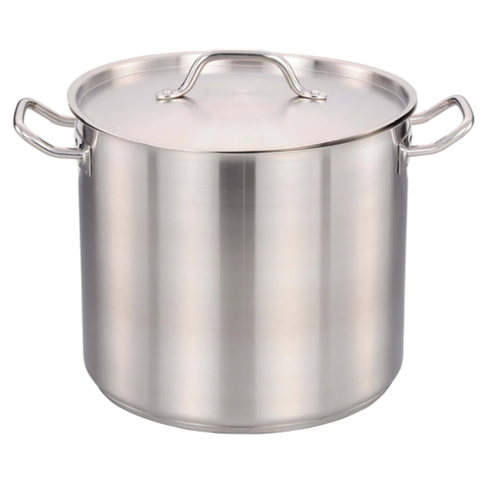 Omcan 80441 24 Quart Stock Pot With Cover Stainless Steel Commercial Cooking