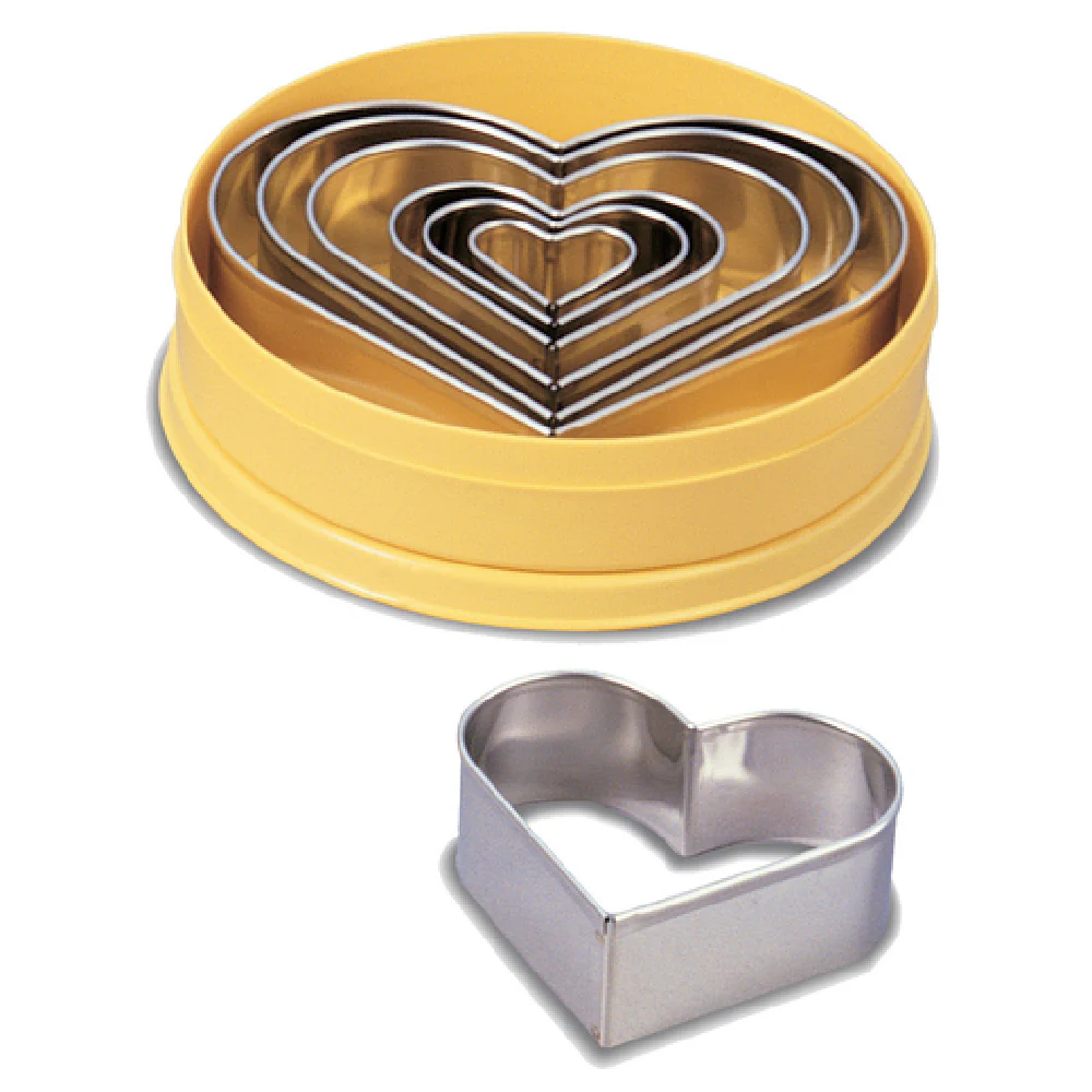 JB Prince T262 Pastry Cutter Set Stainless Steel Heart Cut 1-1/4 to 5-1/2 Inch JB Prince T262 Pastry Cutter Set Stainless Steel Heart Cut 1-1/4 to 5-1/2 Inch