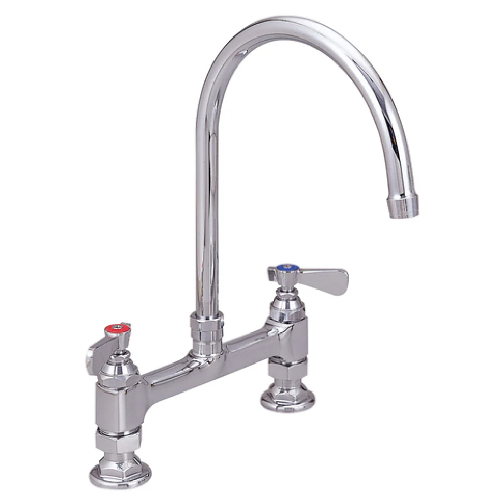 BK Resources BKF8HD-3G-G 8 Inch OptiFlow Heavy Duty Faucet Stainless Steel Gooseneck