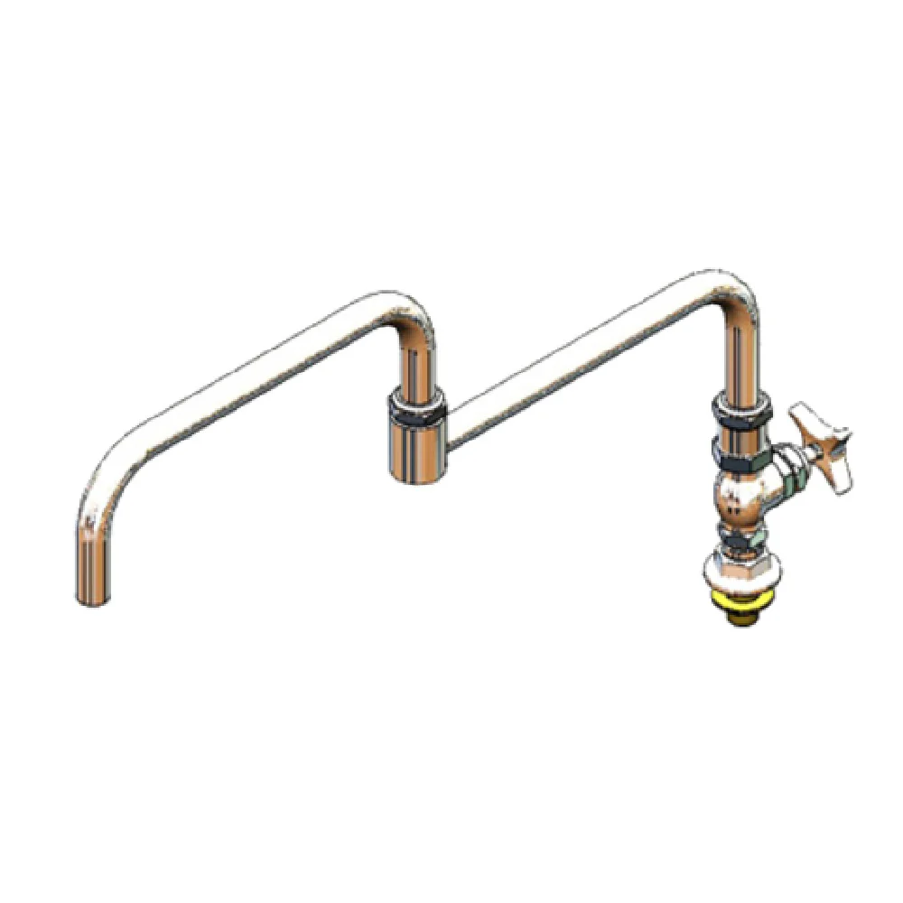 T&S Brass B-0298 Faucet 1/2 Inch Swing Nozzle Hot Water Delivery with B-0425 Nipple