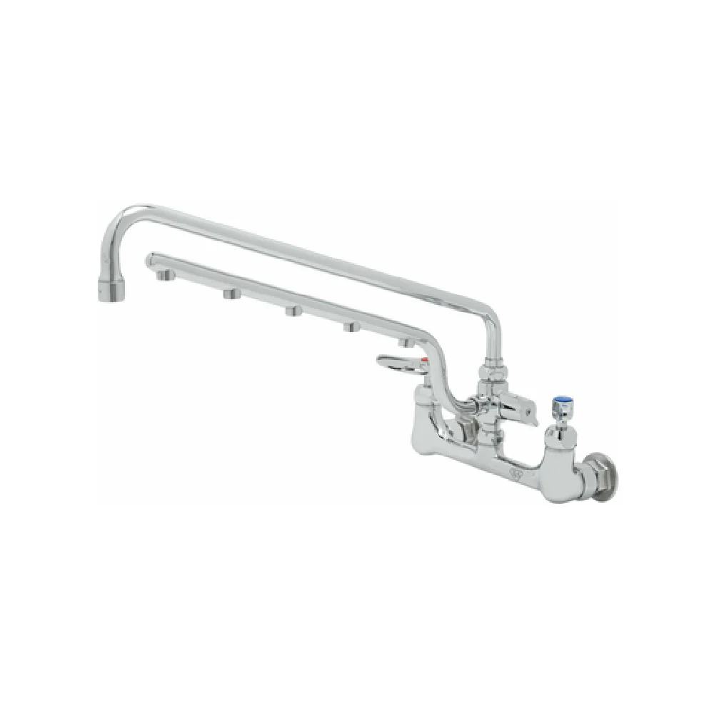 T&S Brass B-0230-U18-CR Wall Mount Mixing Faucet 8 Inch with Ceramic Cartridges