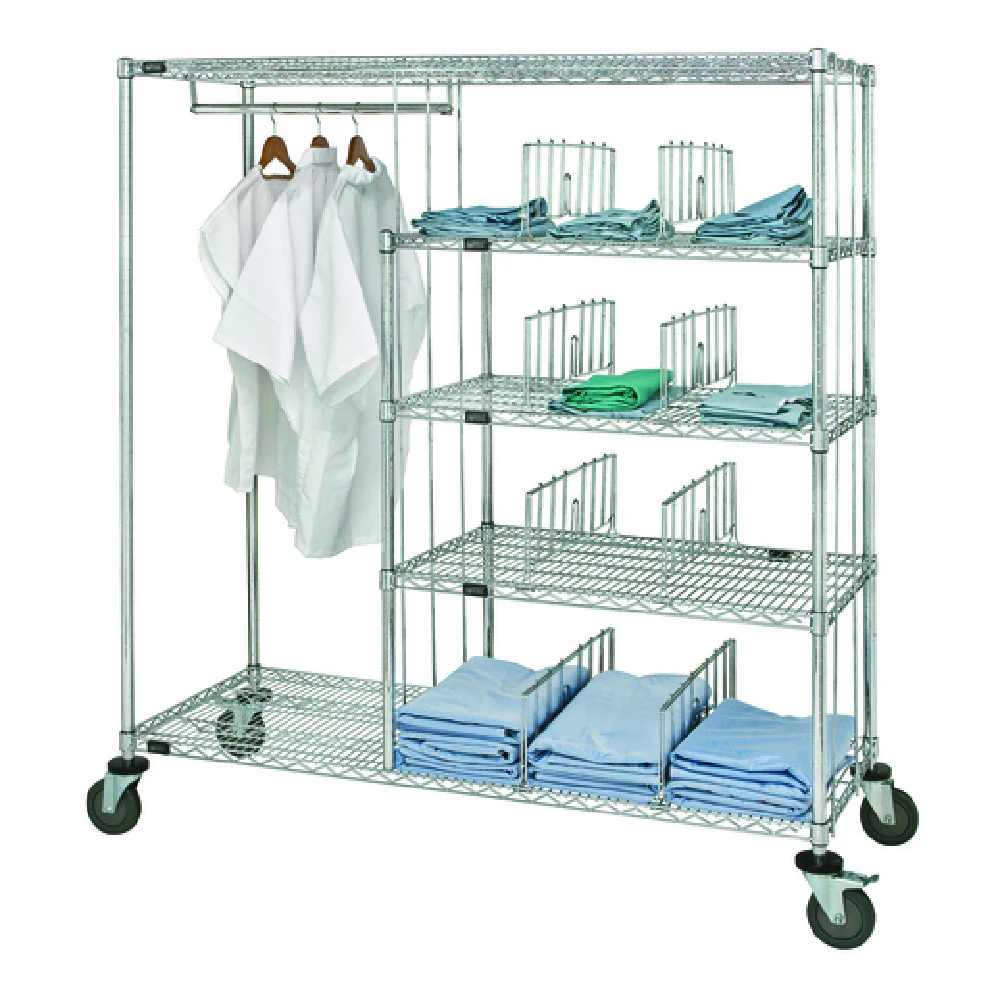Quantum WRCPL-63-2460 60 Inch Patient Apparel Cart with 1200 lbs Capacity