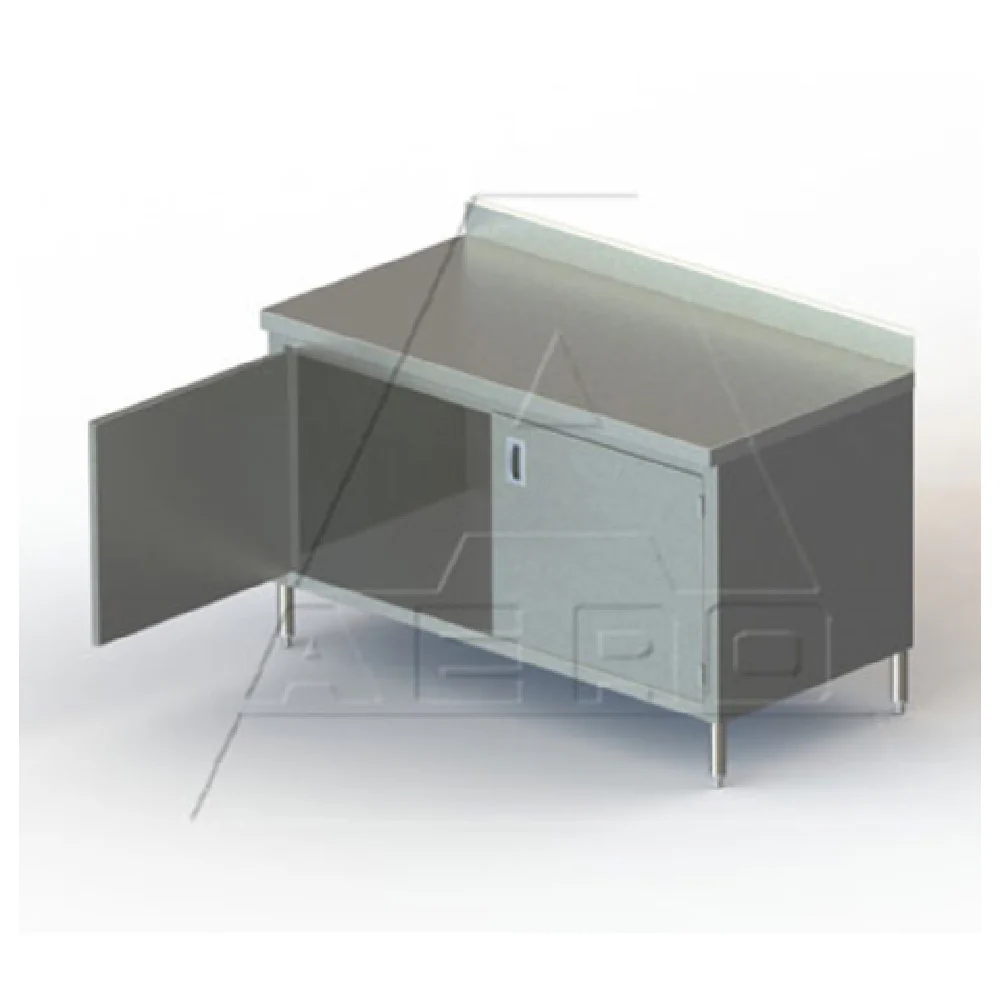 AERO Manufacturing 4TSBOHD-2448 48 Inch Economy Work Table Stainless Steel Cabinet with Hinged Doors