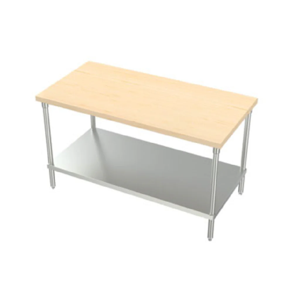 AERO Manufacturing MTG-3648 48 Inch Wood Top Work Table Galvanized Steel Components AERO Manufacturing MTG-3648 48 Inch Wood Top Work Table Galvanized Steel Components