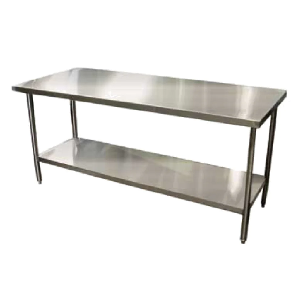 Winholt DTS-2472-14 72 Inch Work Table with Stainless Steel Top and Open Undershelf