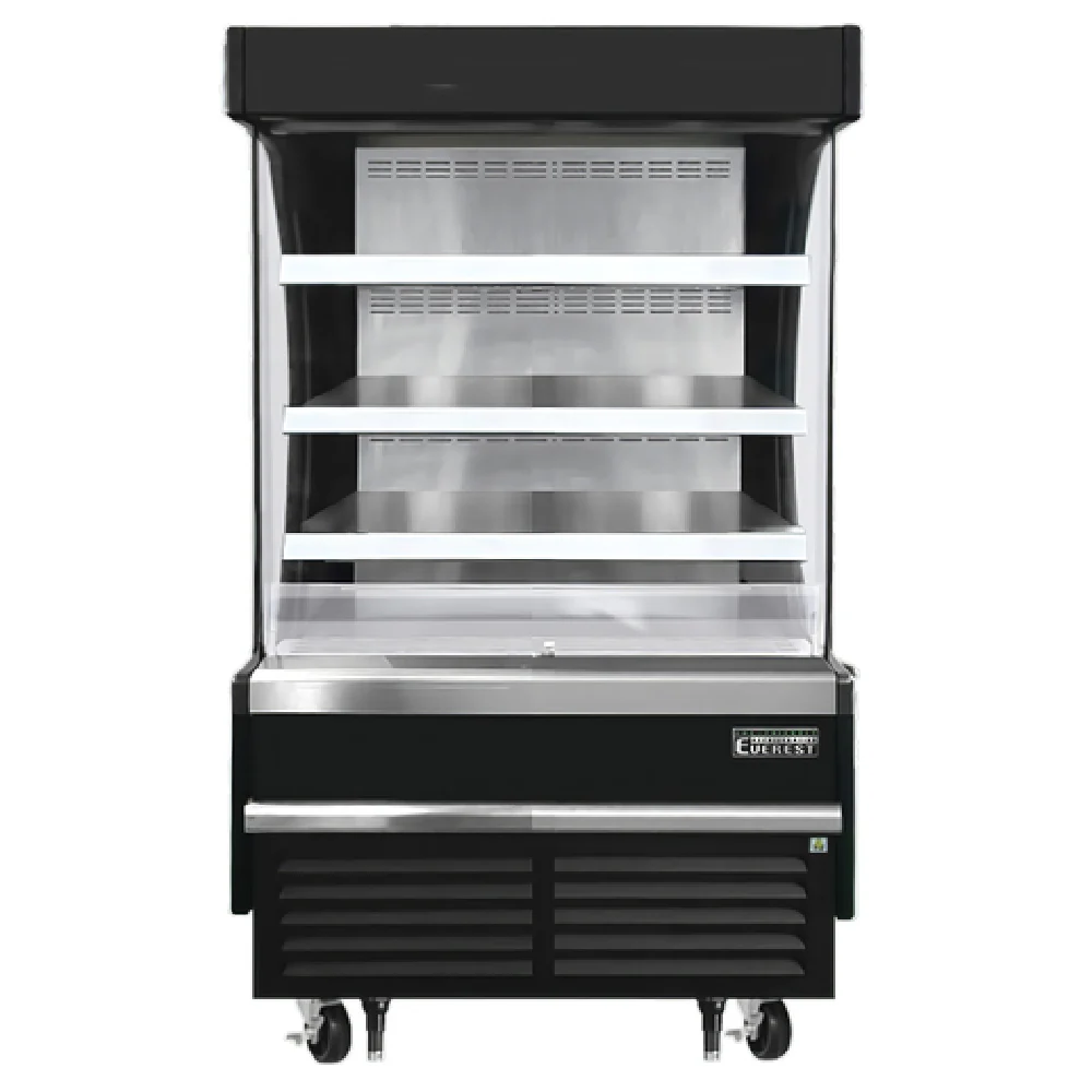 Everest Refrigeration EOMV-36-B-28-S 37-1/4 Inch 9.3 cu ft Open Display Merchandiser Everest Refrigeration EOMV-36-B-28-S 37-1/4 Inch 9.3 cu ft Open Display Merchandiser