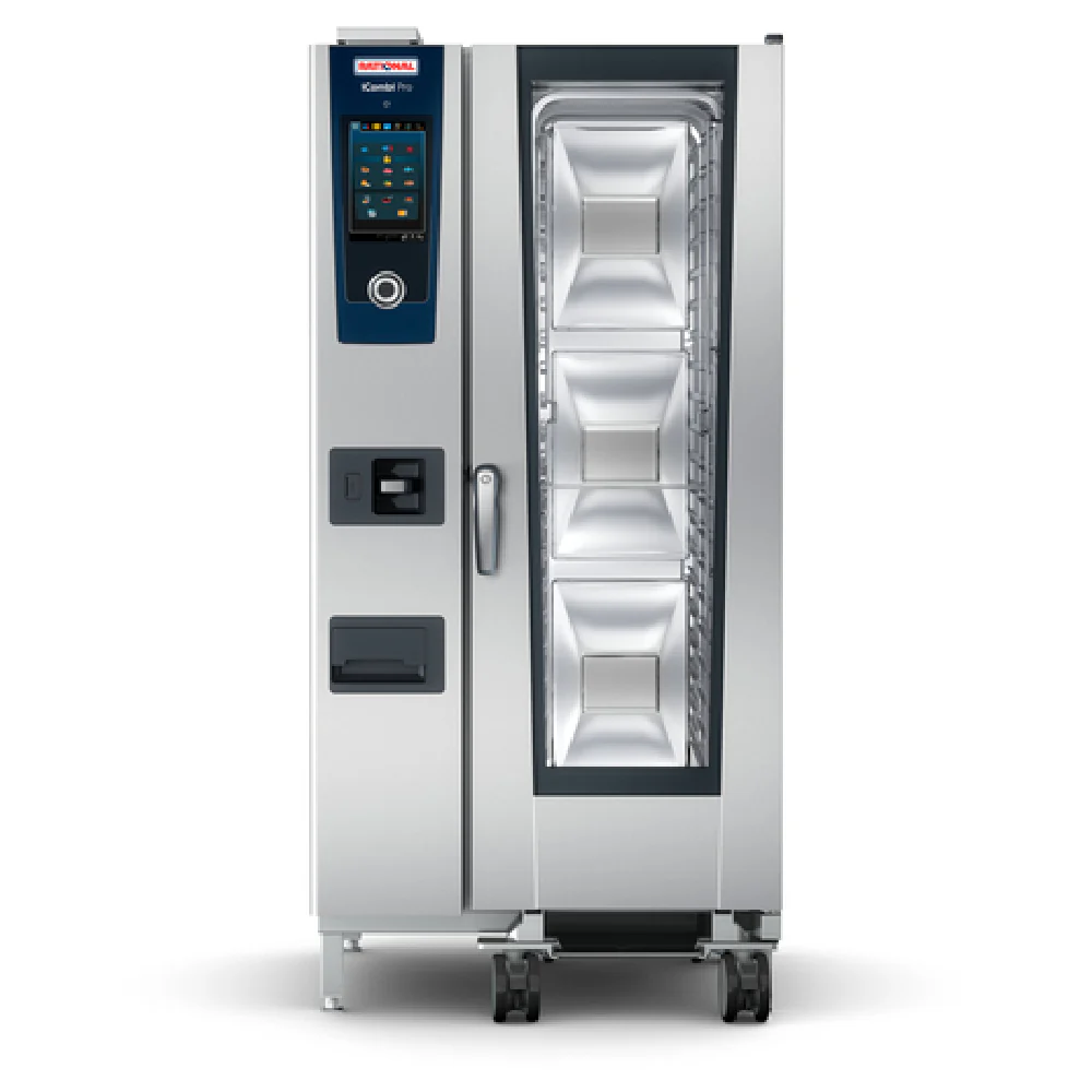 Rational ICP 20-HALF E 208/240V 3 PH (LM100FE) 34 Inch Electric Combi Oven with Mobile Rack