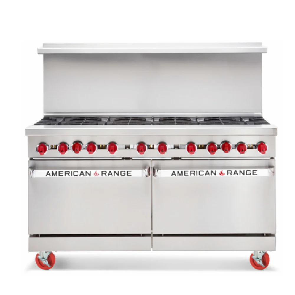American Range AR-48G-2B-NVL-126R_NAT 60 Inch Gas Restaurant Range with 48 Inch Griddle and Ovens 206000 BTU