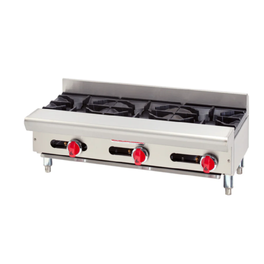 American Range ARSHP-36-3 36 Inch Gas Countertop Hotplate Stainless Steel 3 Burners 96000 BTU