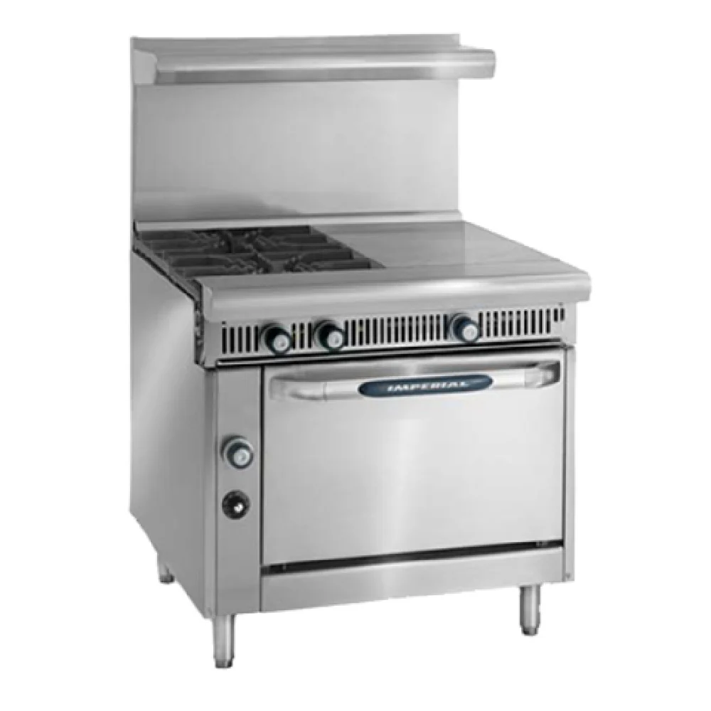 Imperial IHR-3HT-3-M_LP 36 Inch Gas Heavy Duty Range with 3 Burners 240000 BTU